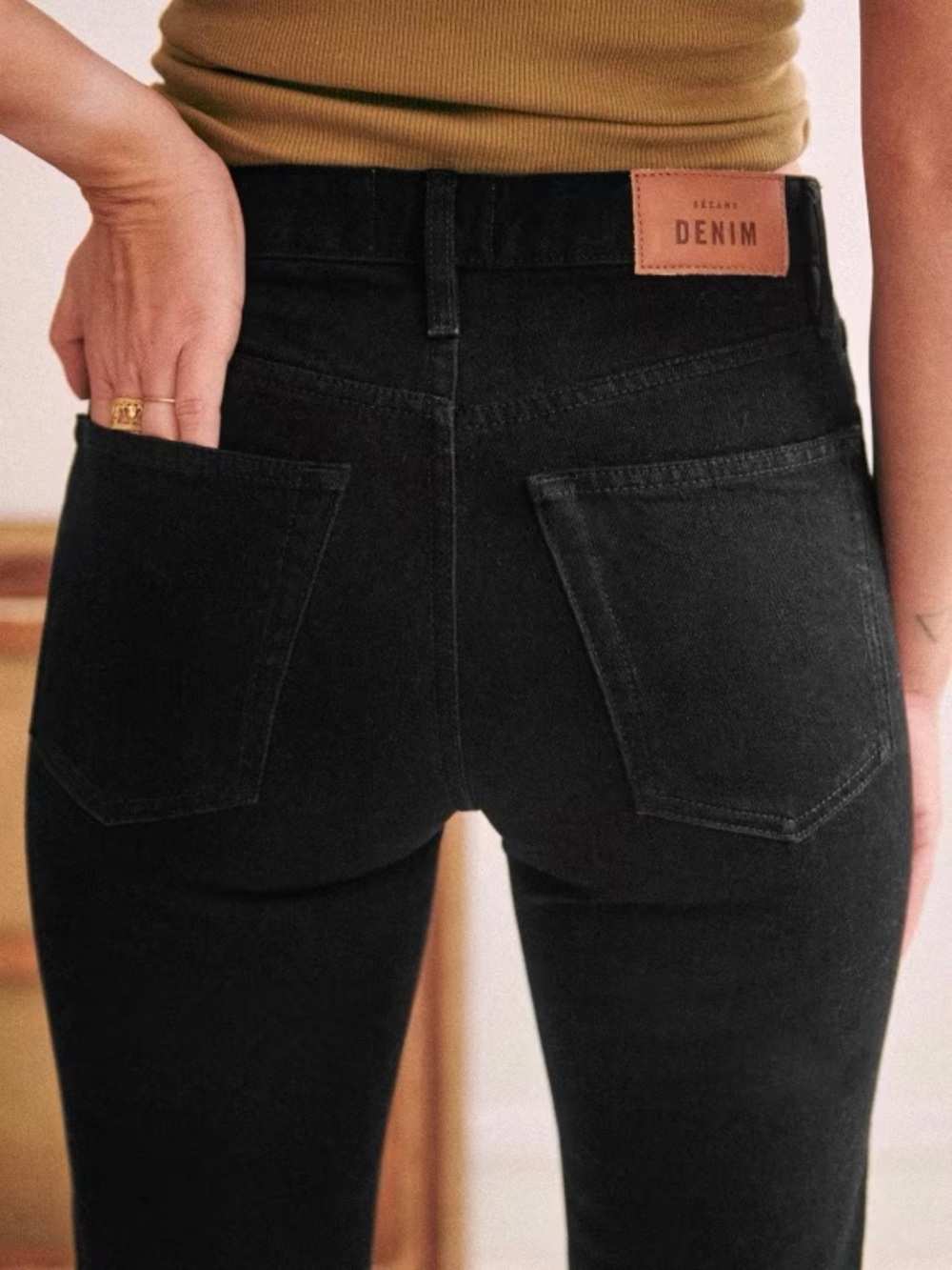 Sezane Le Brut Straight Jeans In Black Size 28 - Picture 2 of 10